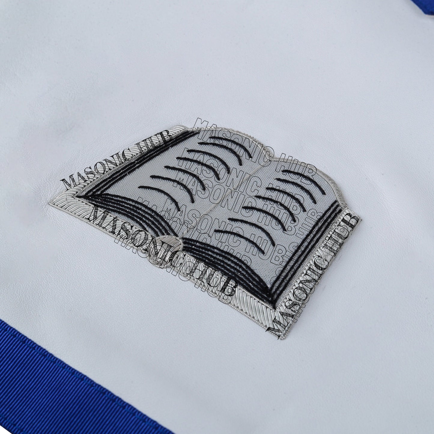 Masonic Texas Regulation Chaplain Officer Apron with Eye Emblem - Handcrafted