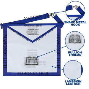Masonic Texas Regulation Chaplain Officer Apron with Eye Emblem - Handcrafted My Store