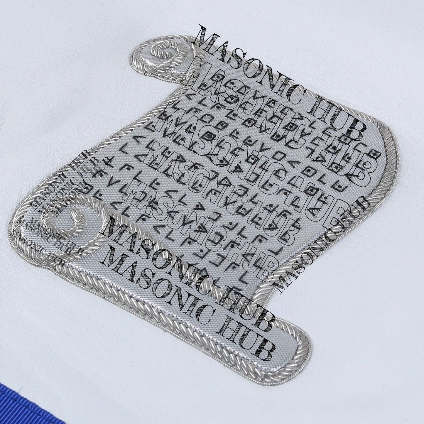 Masonic Texas Regulation Orator Officer Apron with Eye Emblem - Handcrafted