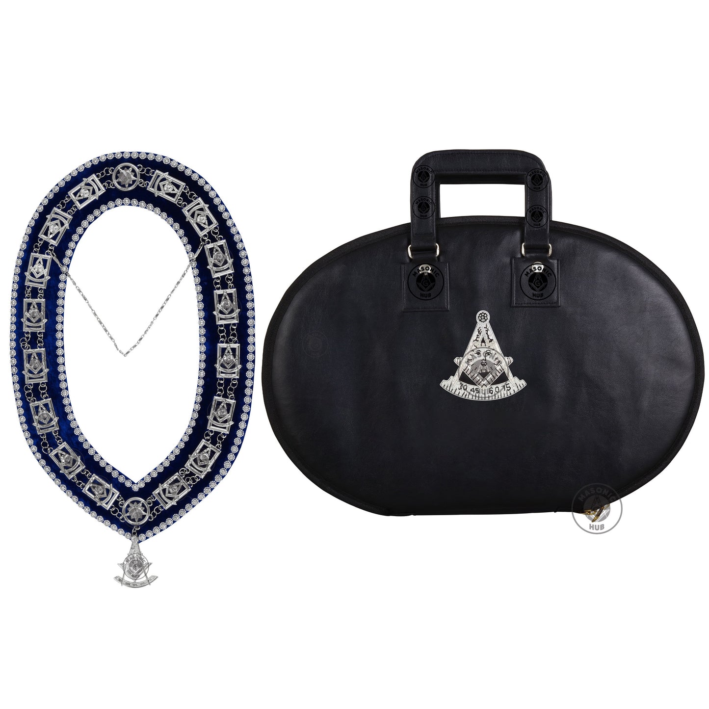 Masonic Hand Embroidered Past Master Chain Collar Case with - Chain Collar Jewel
