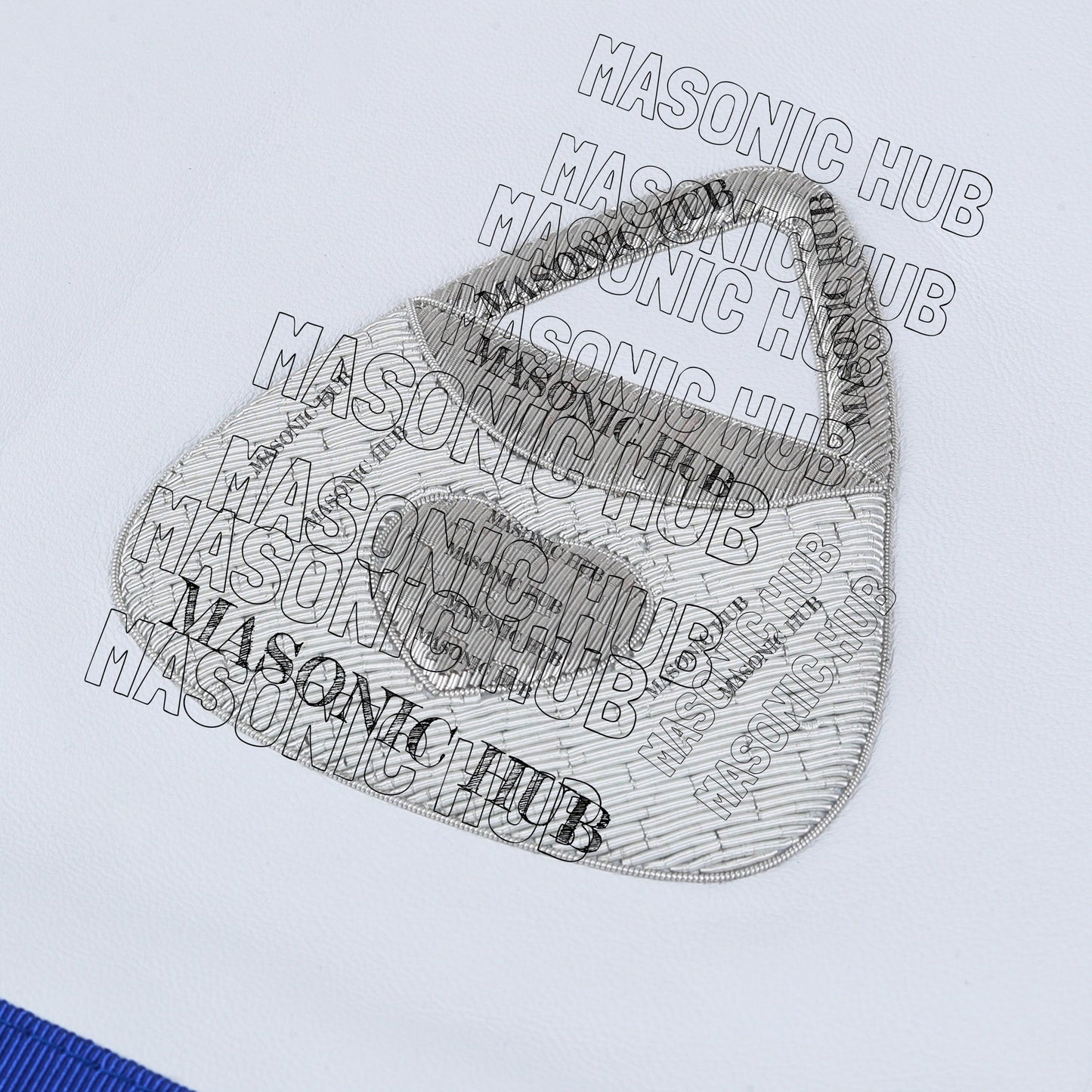 Masonic Texas Regulation Almoner Officer Apron with Eye Emblem - Handcrafted