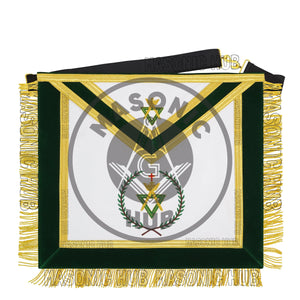 Handcrafted Allied Masonic Degrees (AMD) Sovereign Master Apron – Gold Fringe Masonic Hub