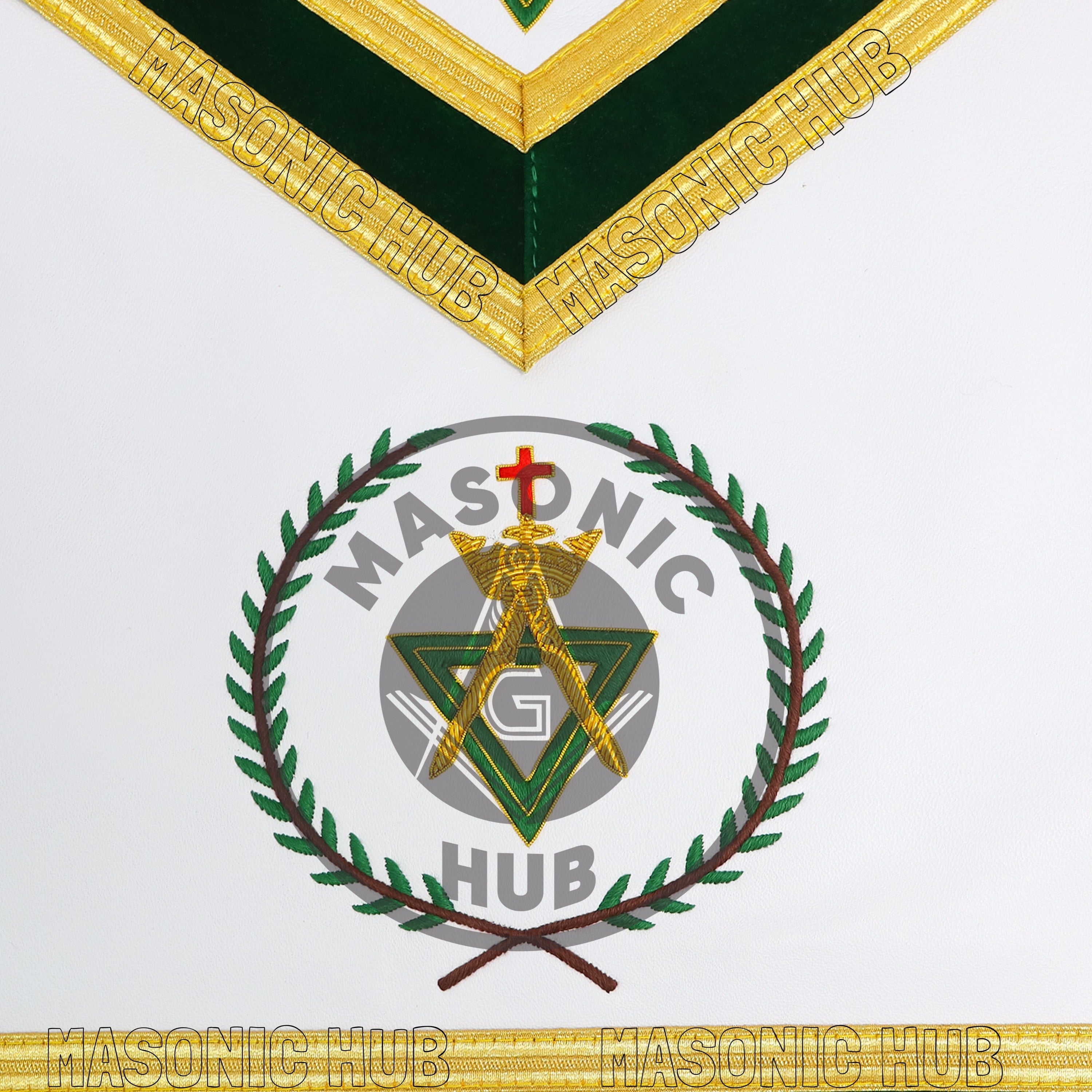 Handcrafted Allied Masonic Degrees (AMD) Sovereign Master Apron – Gold Fringe Masonic Hub