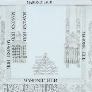 White Lambskin Masonic Past Master Apron Grapes & Veil Edge + Chain Collar Jewel My Store
