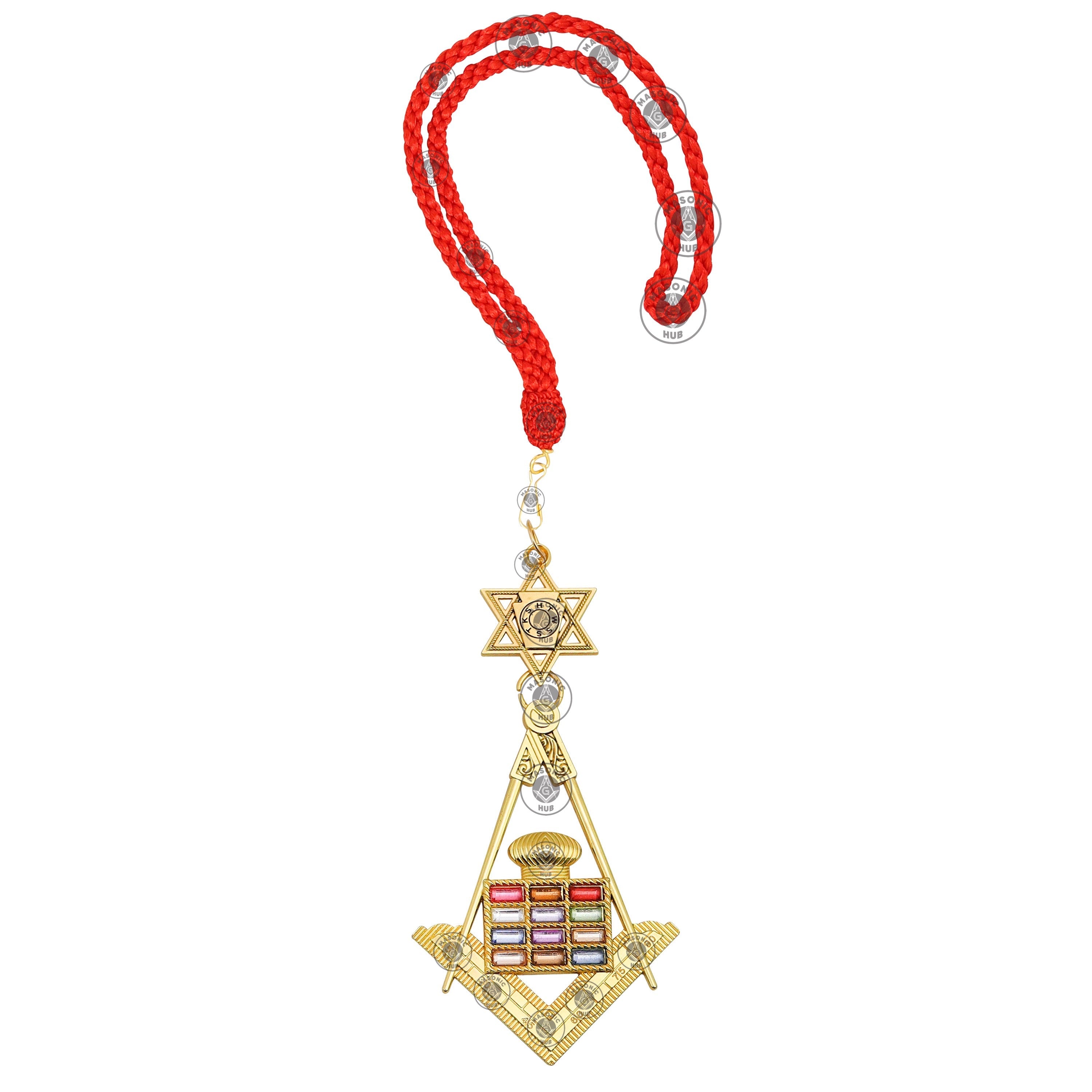 Masonic Mason Jewel neck cord Without Jewel Red- Royal Arch Masonic Hub