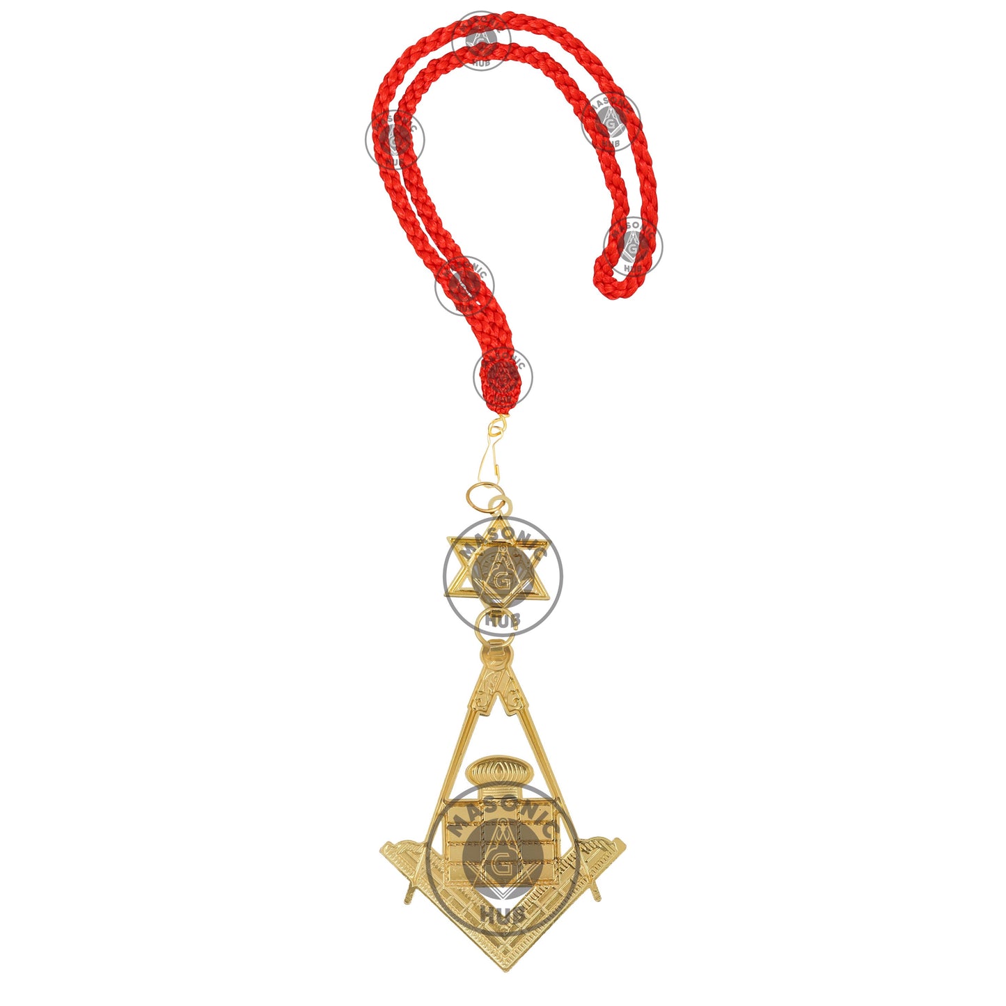 Masonic Mason neck Red Cord With Chapter Past High Priest Jewel - Royal Arch
