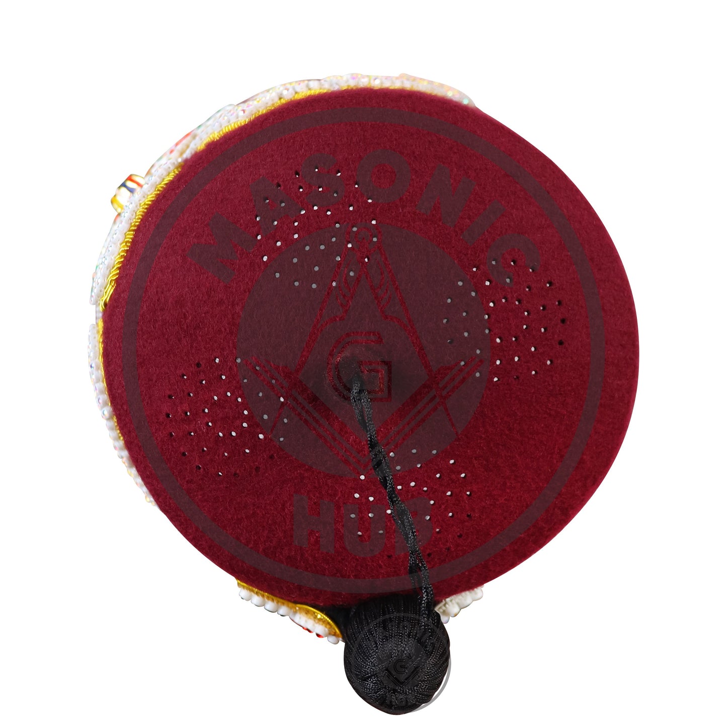 Custom Shriner Fez Hat with Rhinestone Embroidery, Bullion Underlay - Handcrafted Masonic Regalia, Freemason Fez in All Colors & Sizes