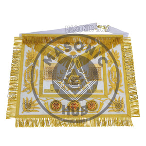 Masonic Regalia Grand Lodge Past Master 100% Lambskin Apron With Collar & Cuff Masonic Hub