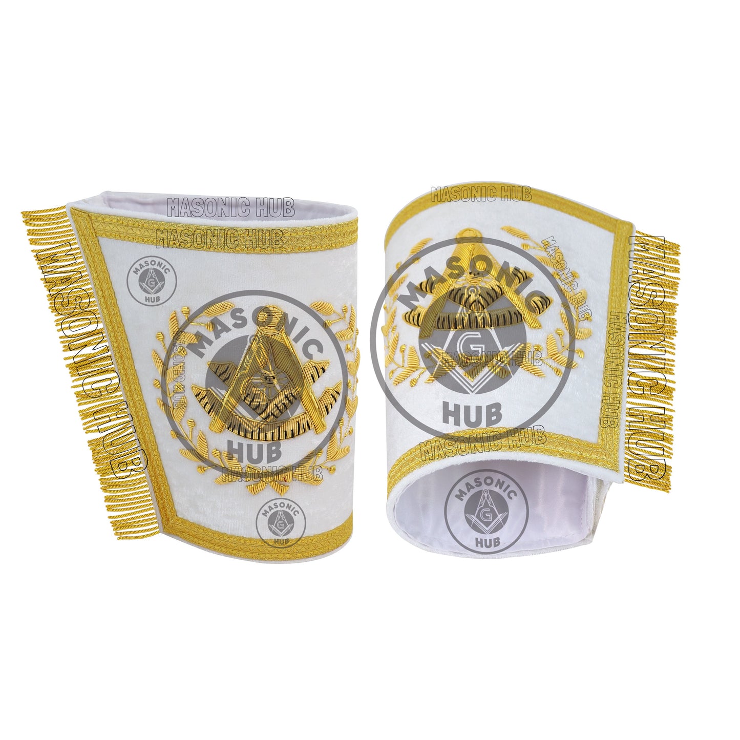 Handcrafted Masonic Regalia Grand Lodge Past Master Gauntlets Embroidered Gold