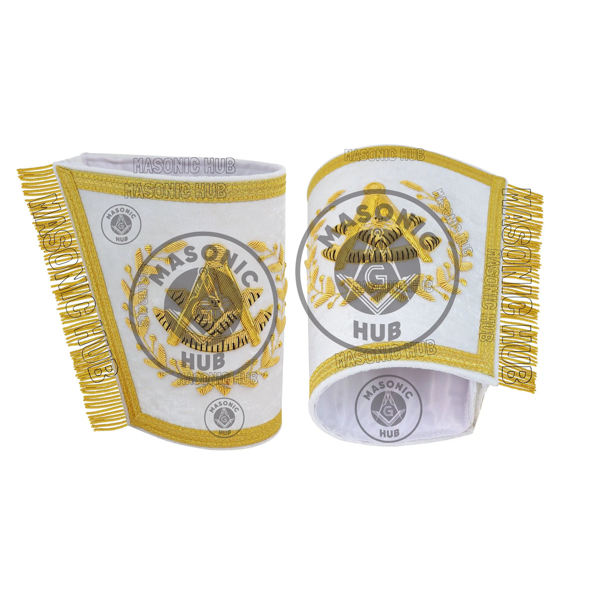 Handcrafted Masonic Regalia Grand Lodge Past Master Gauntlets Embroidered Gold Masonic Hub