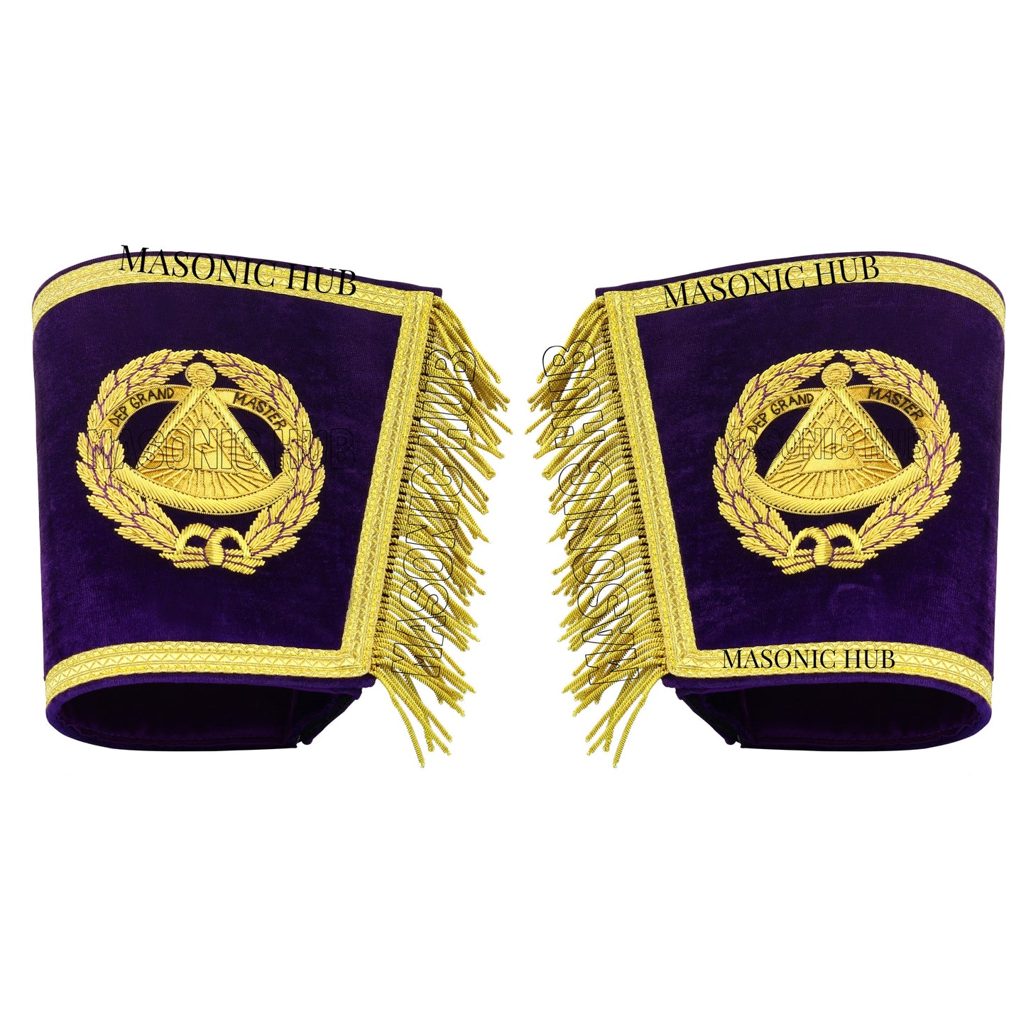 Masonic Regalia Deputy Grand Master 100% Lambskin Apron with Chain Collar & Cuffs