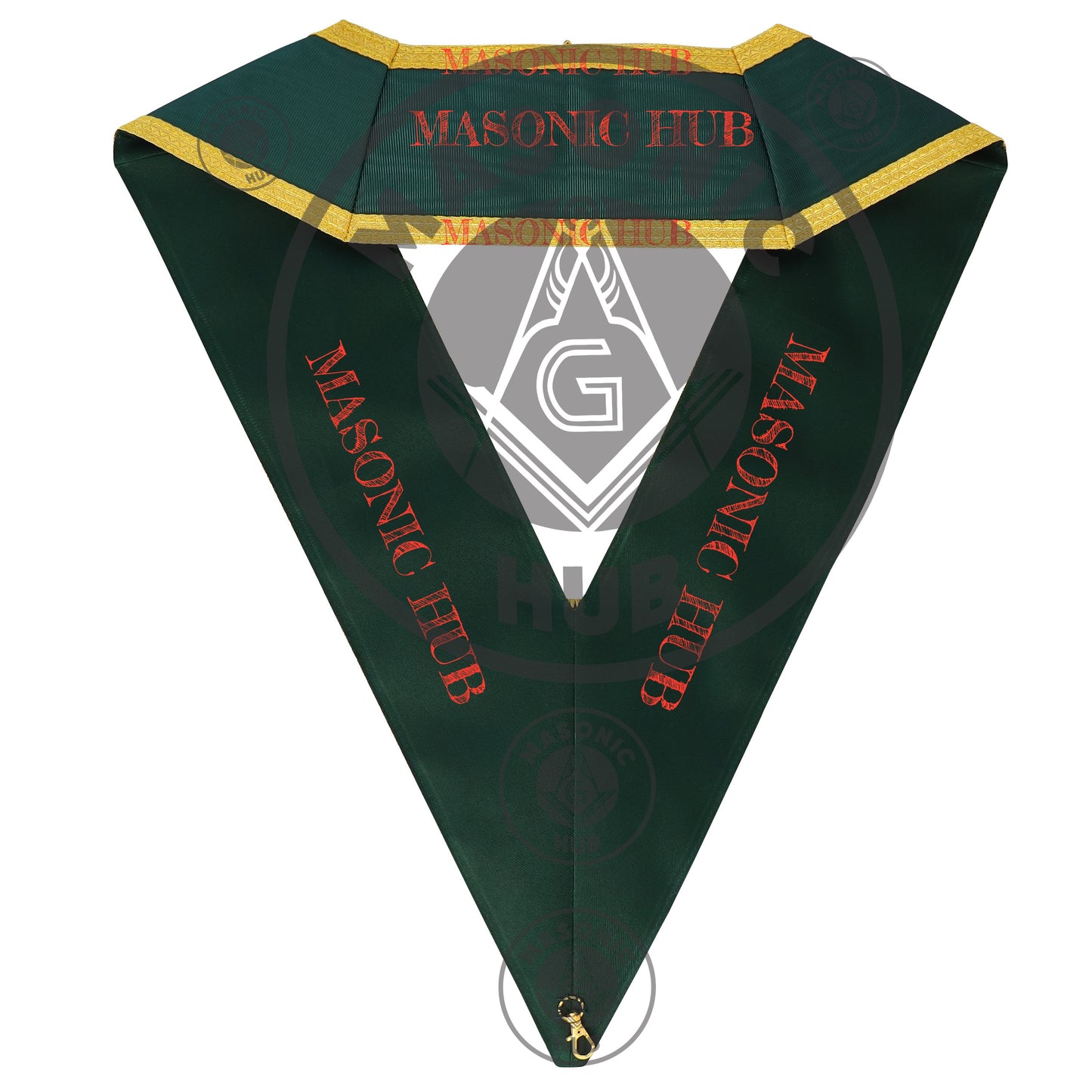 Allied Masonic Degrees Grand Council Collar – Elected Officer Regalia – Green & Gold