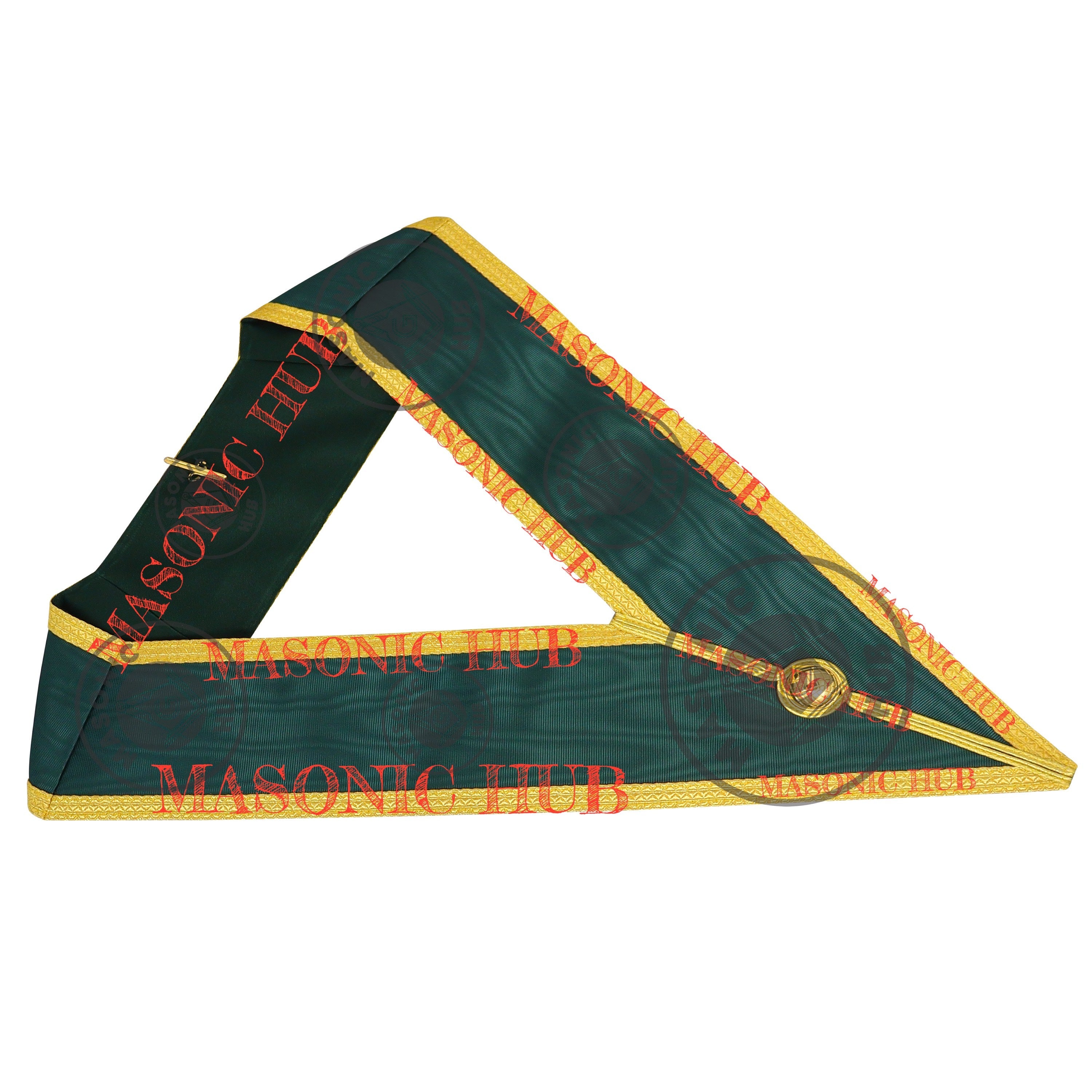 Allied Masonic Degrees Grand Council Collar – Elected Officer Regalia – Green & Gold Masonic Hub