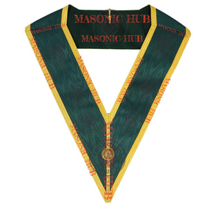 Allied Masonic Degrees Grand Council Collar – Elected Officer Regalia – Green & Gold Masonic Hub