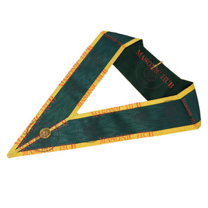 Allied Masonic Degrees Grand Council Collar – Elected Officer Regalia – Green & Gold Masonic Hub