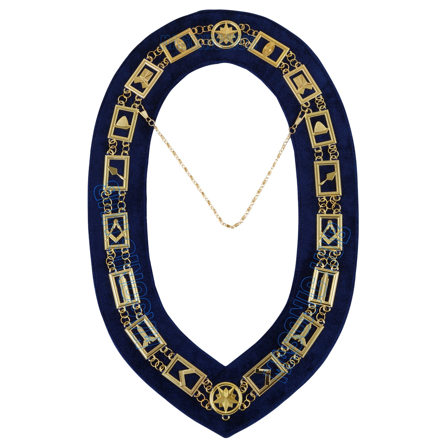 Masonic Regalia Blue Lodge Worshipful Master Apron & Chain Collar with Jewel