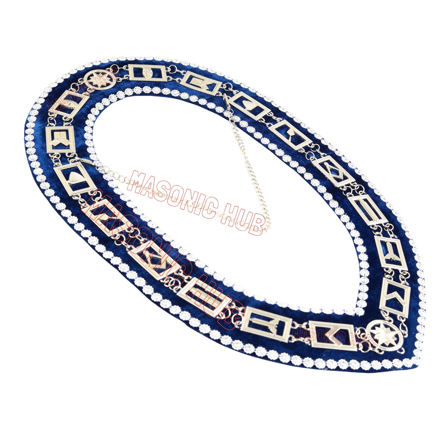 Masonic Blue Lodge Working Tools Masonic Chain Collar with Rhinestones