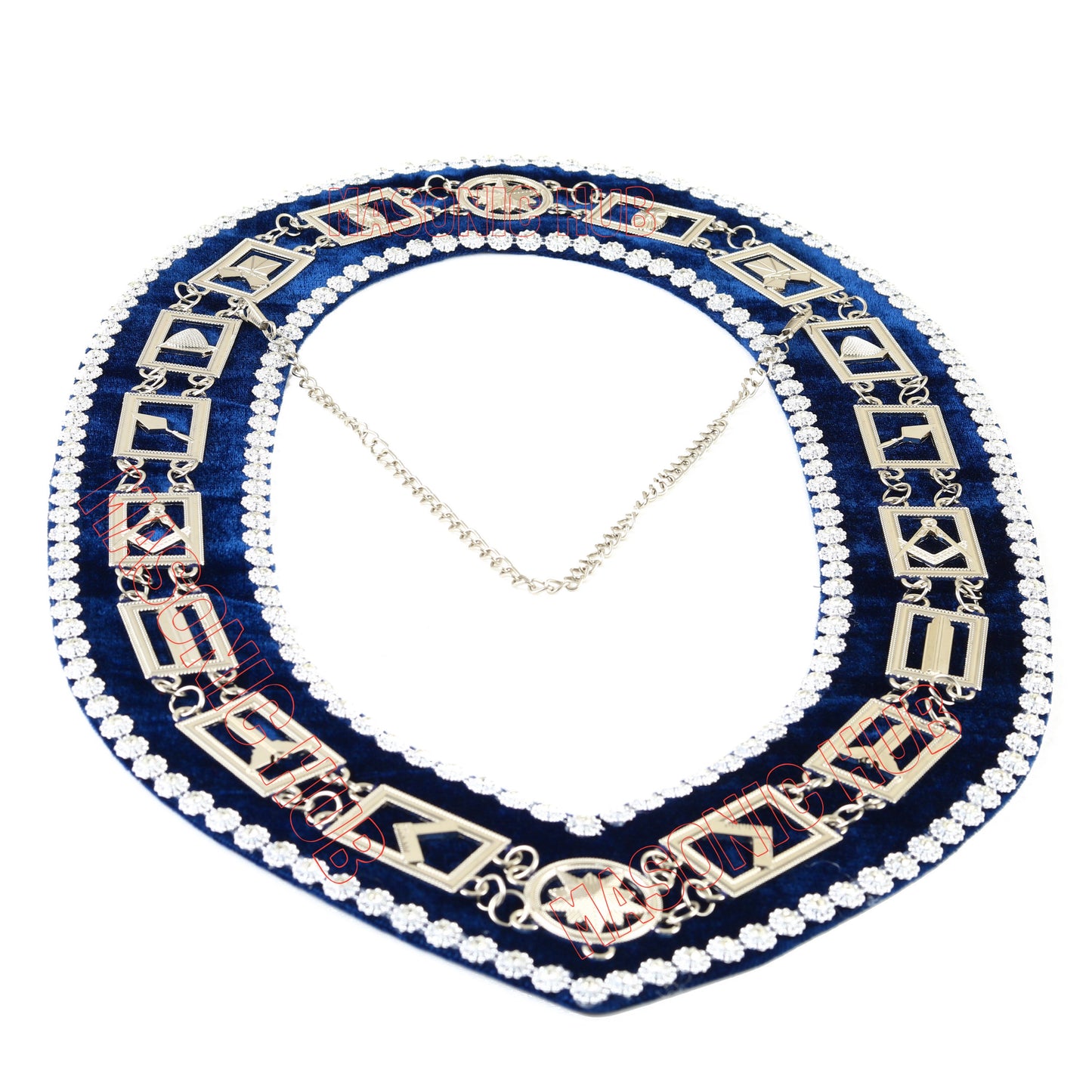 Masonic Blue Lodge Working Tools Masonic Chain Collar with Rhinestones
