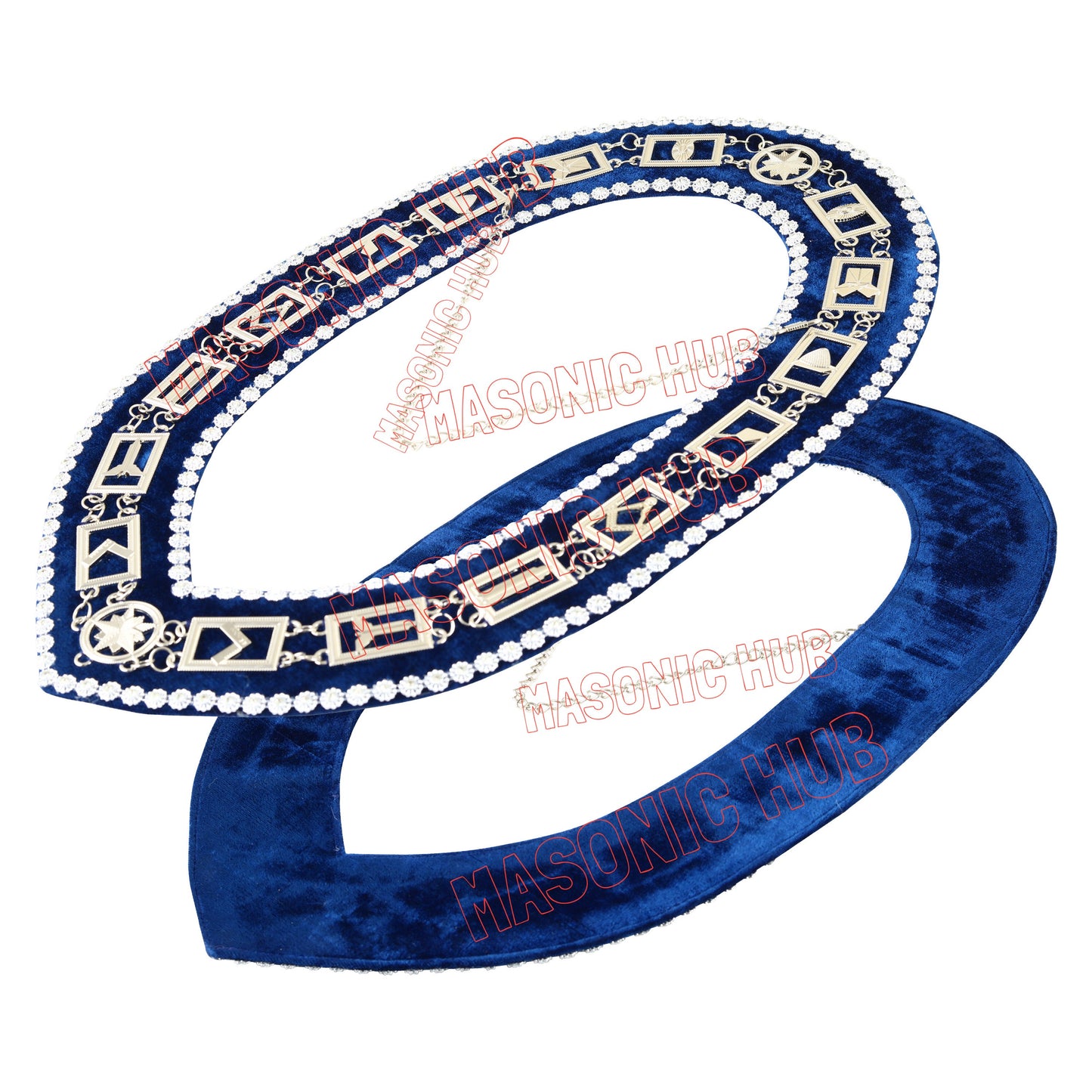 Masonic Blue Lodge Working Tools Masonic Chain Collar with Rhinestones