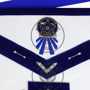 Custom Past Master Masonic Apron – Personalized with Your Lodge Name, Logo, and Artwork | Hand-Embroidered Blue Lodge Regalia My Store