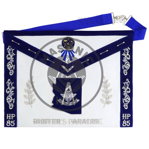Custom Past Master Masonic Apron – Personalized with Your Lodge Name, Logo, and Artwork | Hand-Embroidered Blue Lodge Regalia My Store