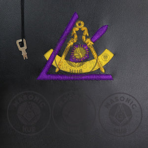 Cryptic (Royal & Select) Mason Apron Case with Lock – Handcrafted Masonic Faux Leather Carrying Case Masonic Hub