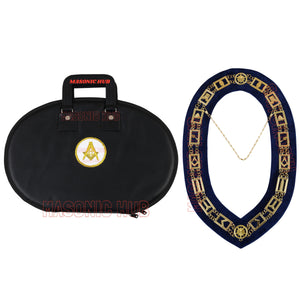 Masonic Square & Compass Chain Collar Case Soft Padded Lining + Hand Made Logo Masonic Hub