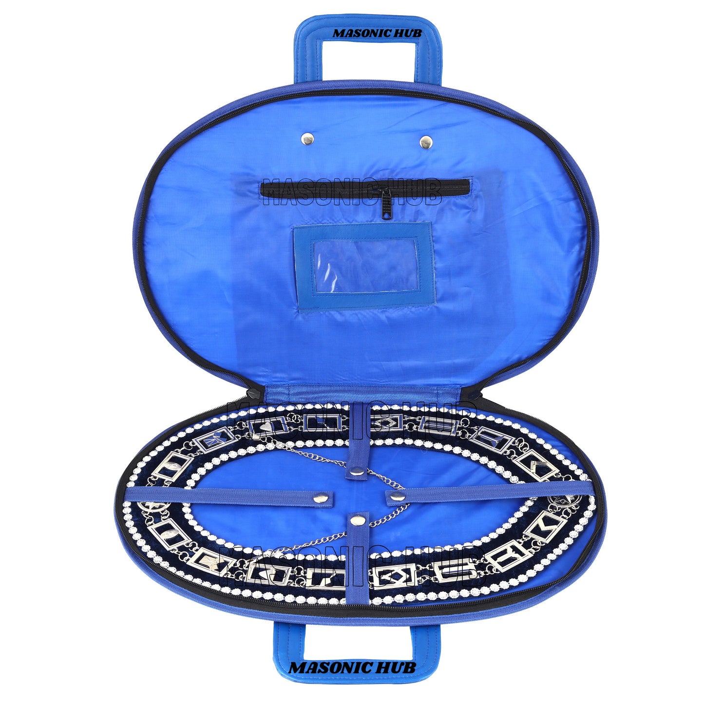 Masonic Square & Compass Chain Collar Case Soft Padded Lining + Hand Made Logo