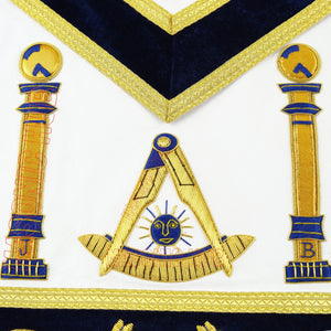 Masonic Past Master Mason 100% Lambskin Apron – Handmade & Gold Bullion Embroidered Masonic Hub