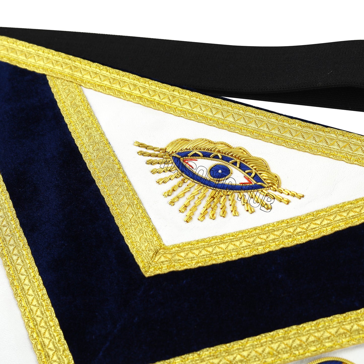 Masonic Past Master Mason 100% Lambskin Apron – Handmade & Gold Bullion Embroidered