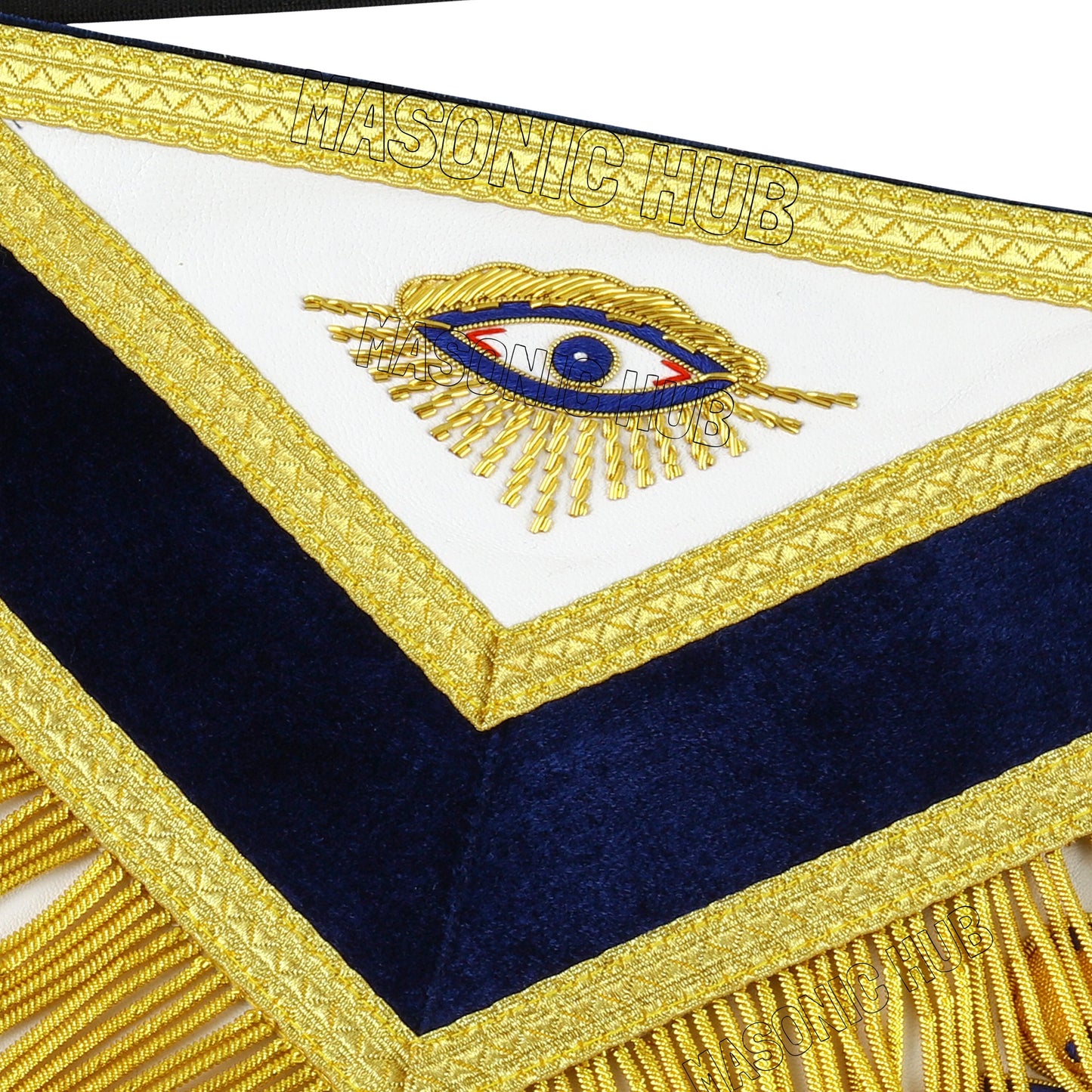 Deluxe Gold Bullion Past Master Mason 100% Lambskin Apron – Handmade & Embroidered