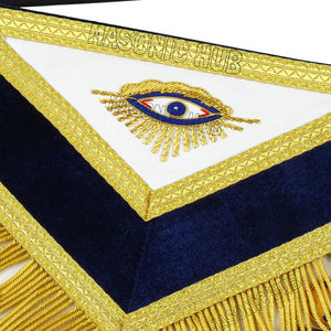 Deluxe Gold Bullion Past Master Mason 100% Lambskin Apron – Handmade & Embroidered Masonic Hub