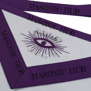 Master Mason Lambskin Apron with G Logo, Radiant Sunburst, and Laurel Wreath My Store