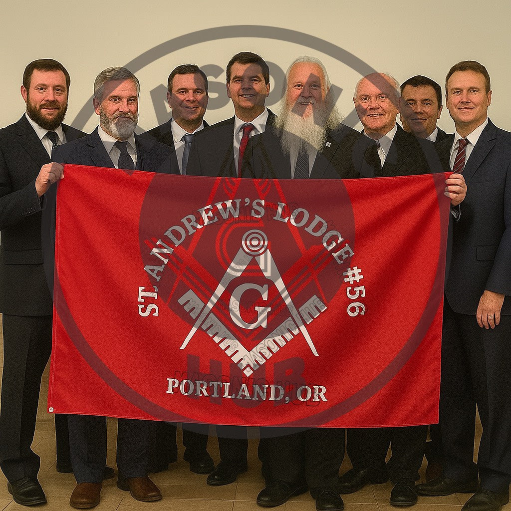 Freemason Custom Banner – Square & Compass Lodge Flag with Name - Location