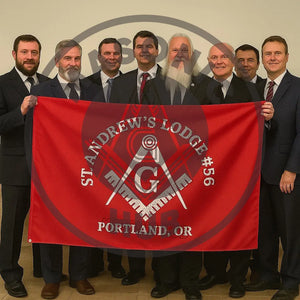 Freemason Custom Banner – Square & Compass Lodge Flag with Name - Location Masonic Hub
