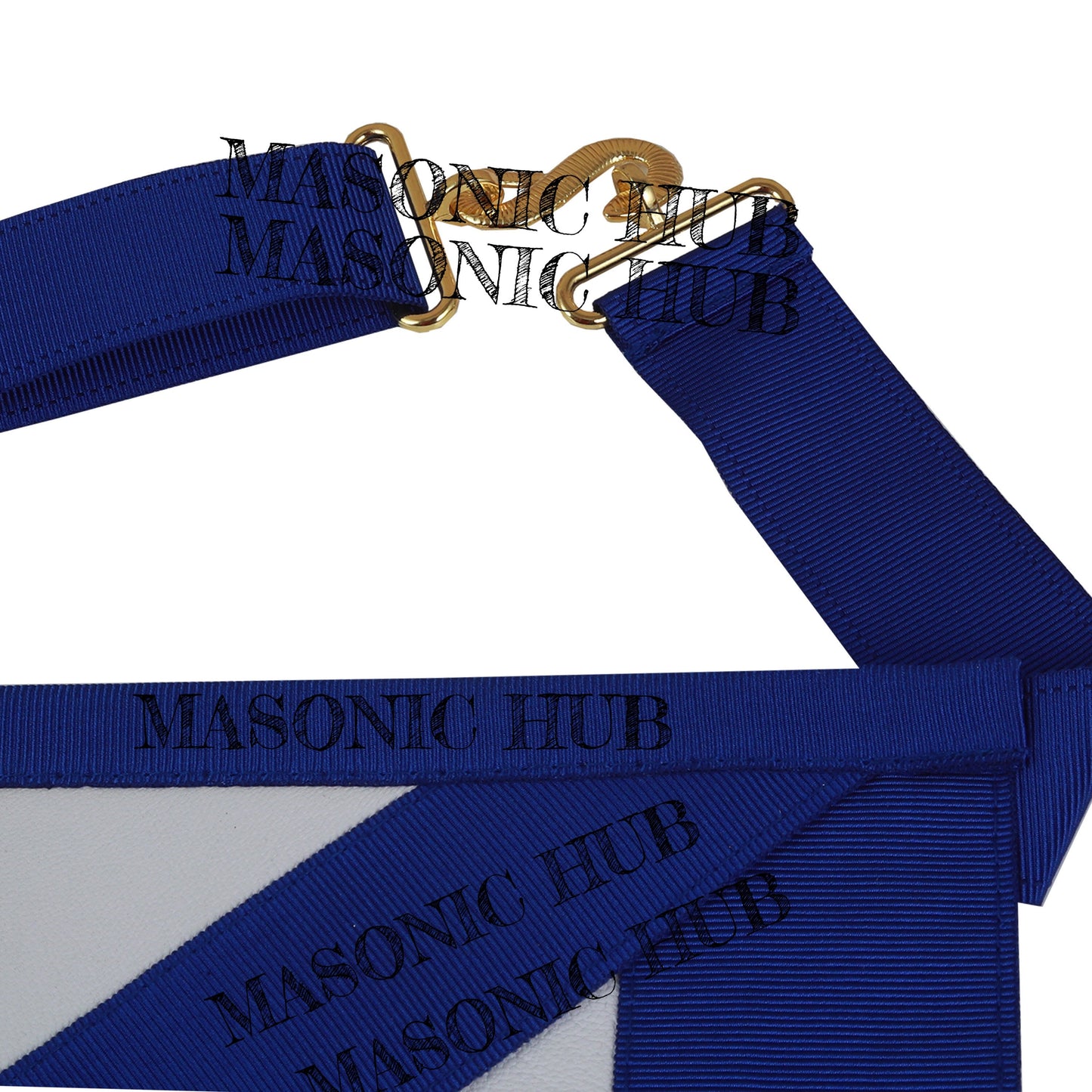Masonic Master Mason Apron with Blue and Gold Shield Emblem – Freemason Regalia