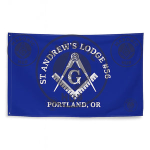 Freemason Custom Banner – Square & Compass Lodge Flag with Name - Location Masonic Hub