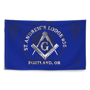Freemason Custom Banner – Square & Compass Lodge Flag with Name - Location Masonic Hub