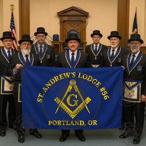 Freemason Custom Banner – Square & Compass Lodge Flag with Name - Location Masonic Hub