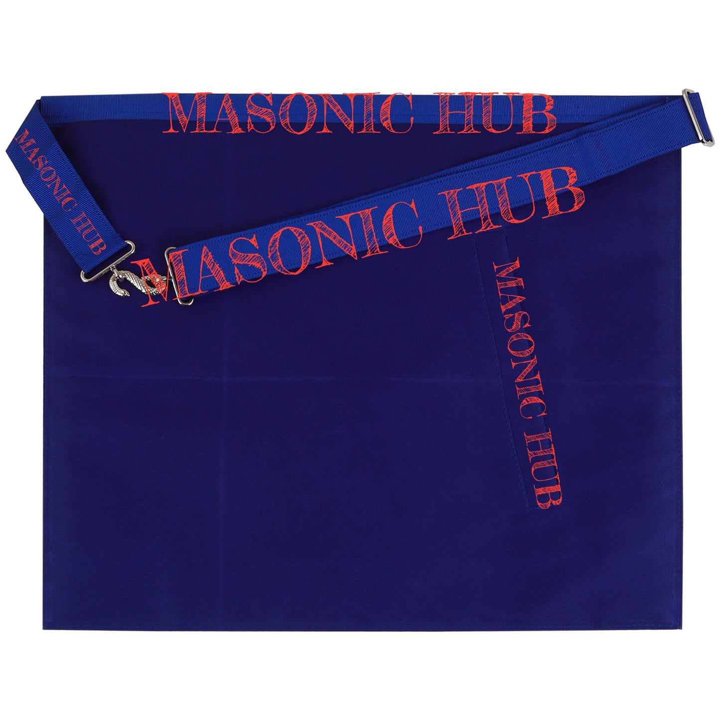 Master Mason Apron with Sequined All-Seeing Eye Emblem – Blue & White Masonic