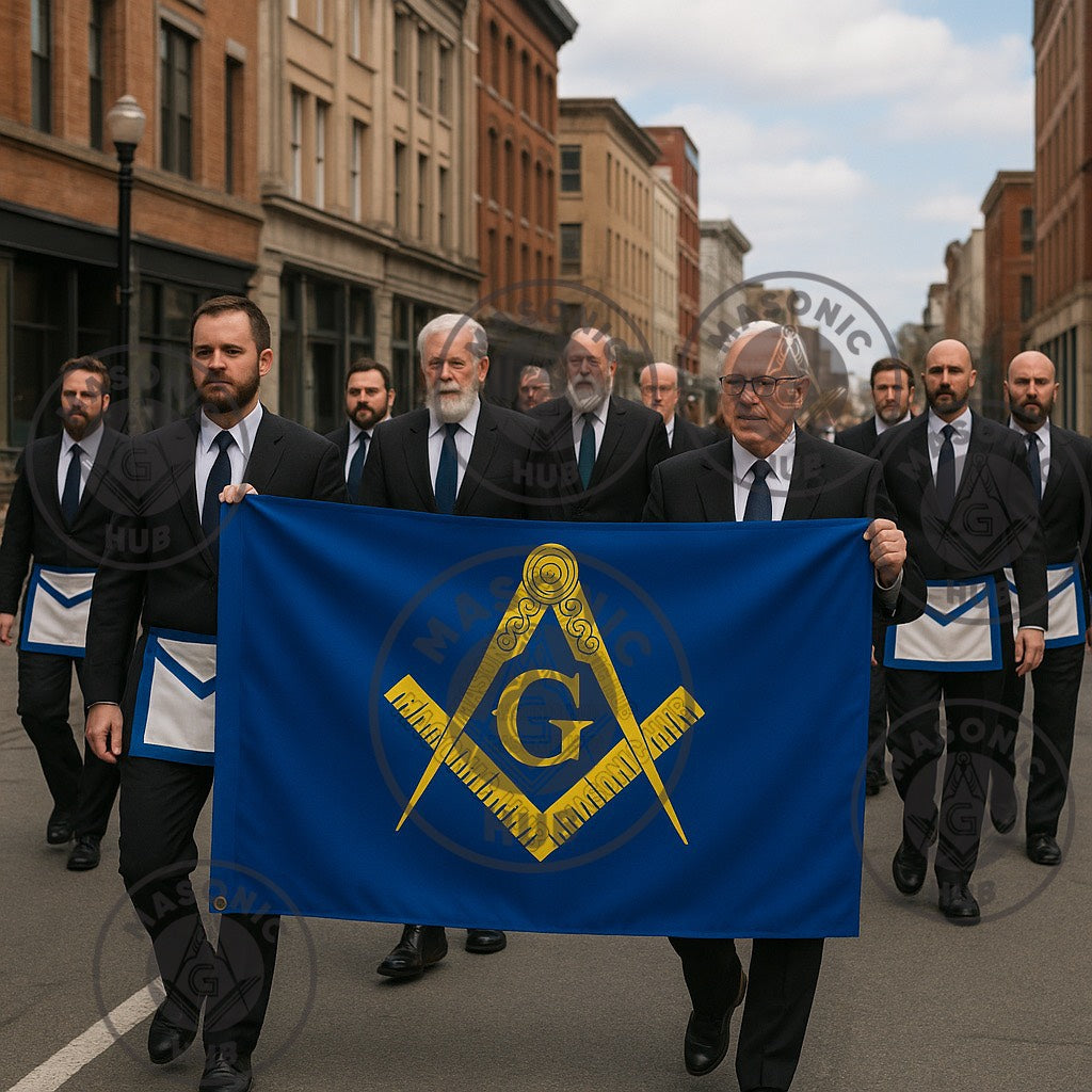 Master Mason Blue Lodge Flag – Custom Square & Compass Banner