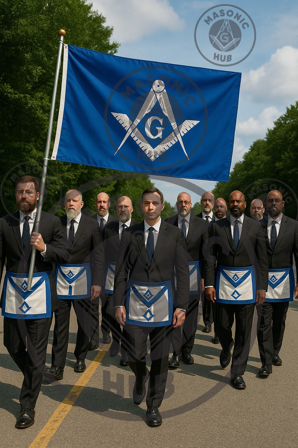 Master Mason Blue Lodge Flag – Custom Square & Compass Banner