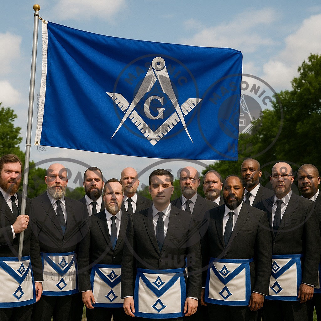Master Mason Blue Lodge Flag – Custom Square & Compass Banner