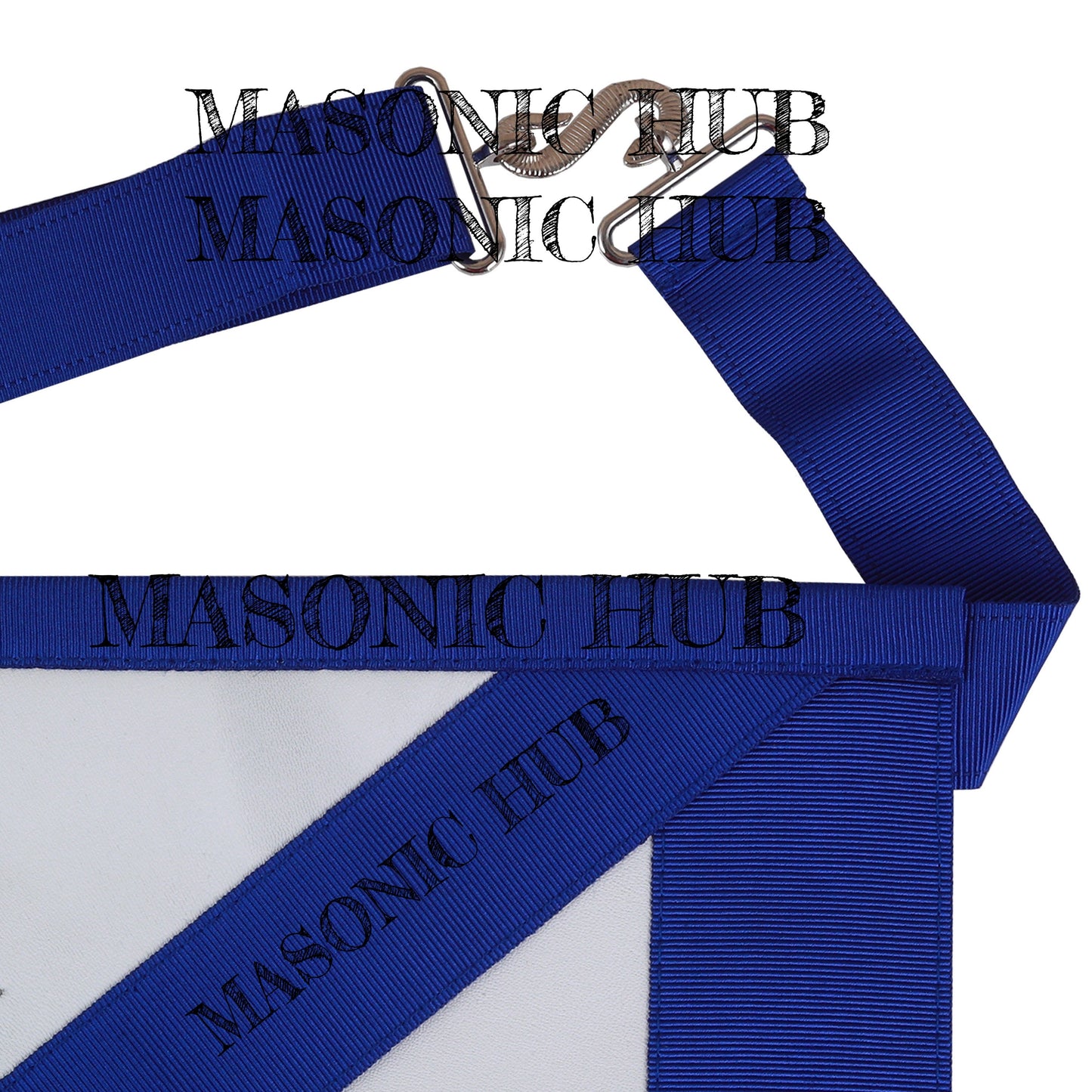 Master Mason Lambskin Apron with All-Seeing Eye Emblem – Blue & White Masonic