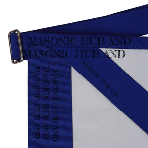 Master Mason Lambskin Apron with All-Seeing Eye Emblem – Blue & White Masonic My Store