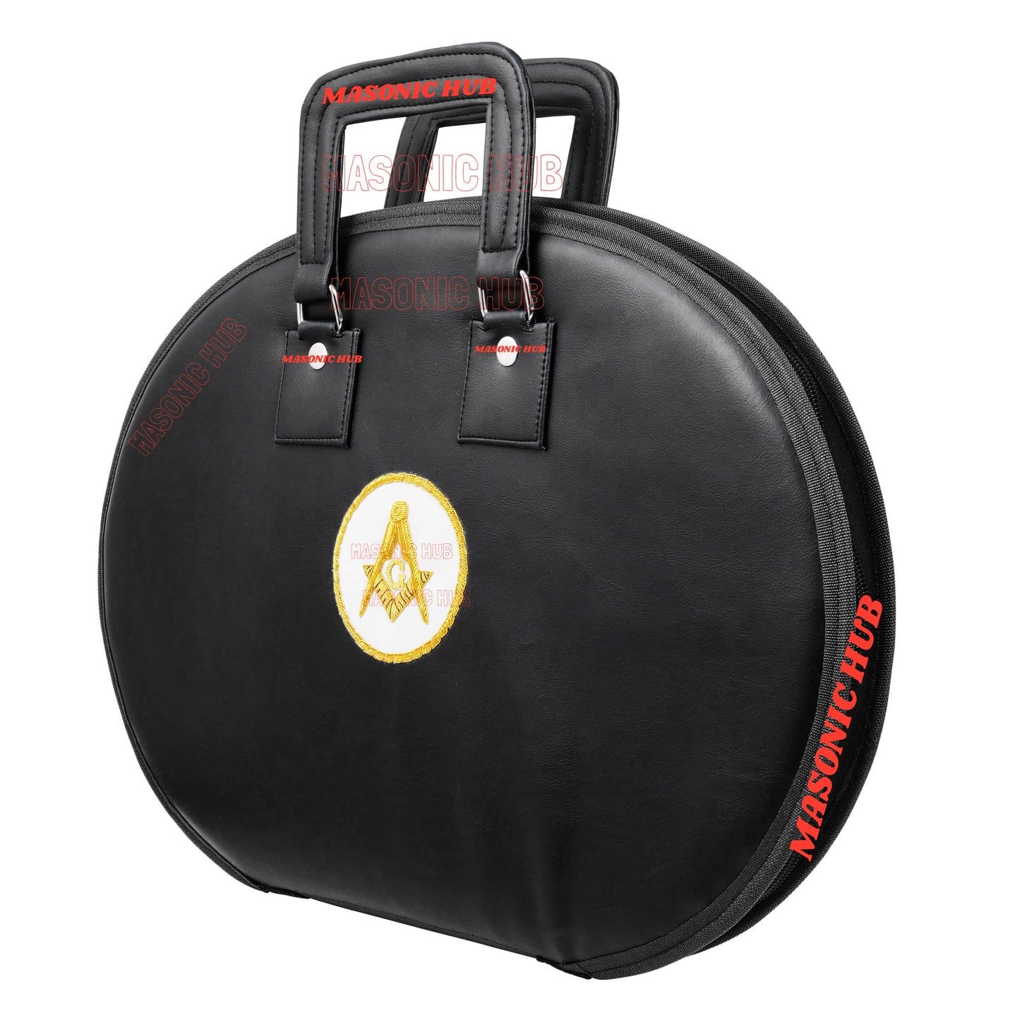 Masonic Square & Compass Chain Collar Case Soft Padded Lining + Hand Made Logo