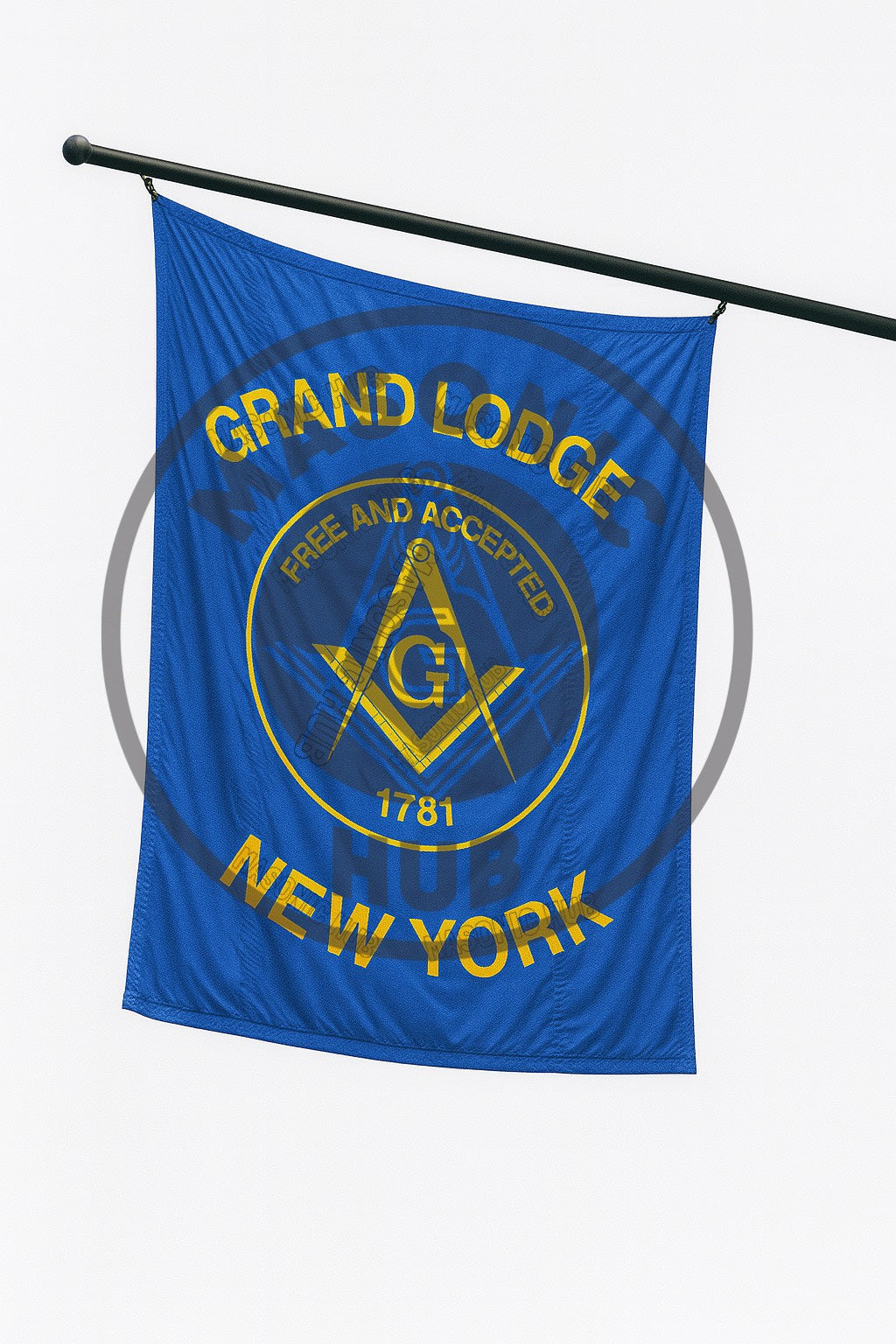 Custom GRAND LODGE Masonic Banner – Personalized Printing -Style Flag | Add Your Lodge Name, Number & Year