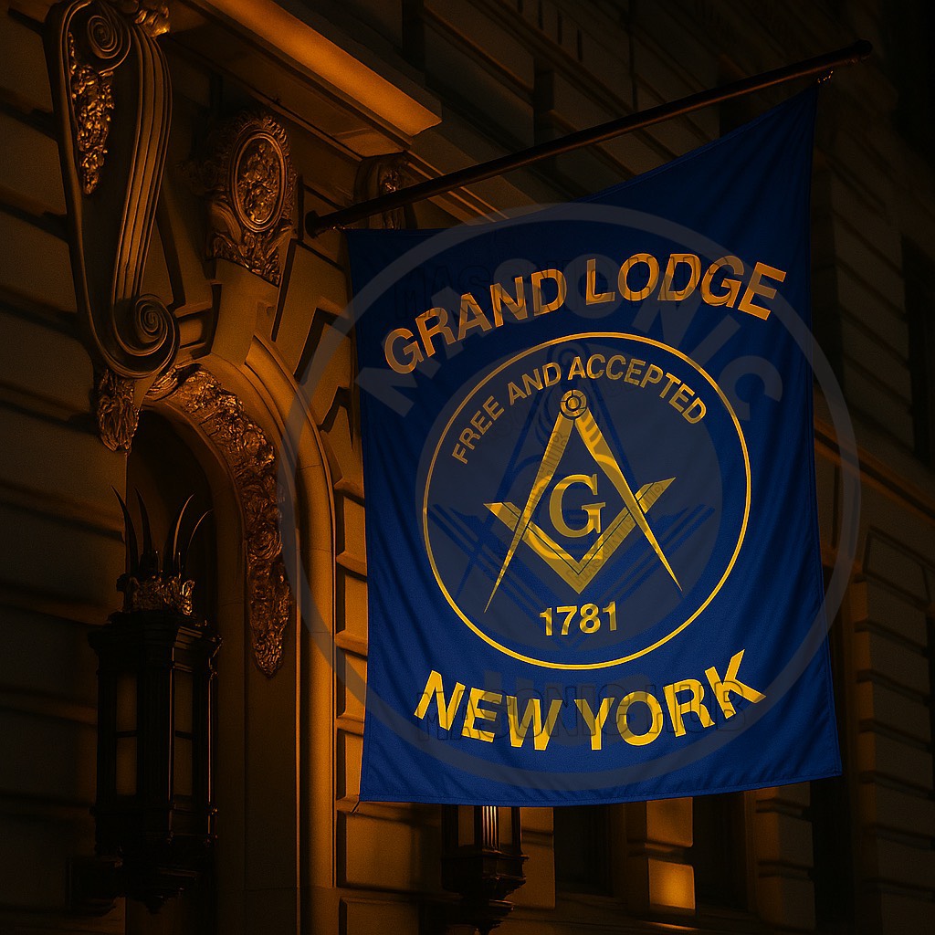 Custom GRAND LODGE Masonic Banner – Personalized Printing -Style Flag | Add Your Lodge Name, Number & Year