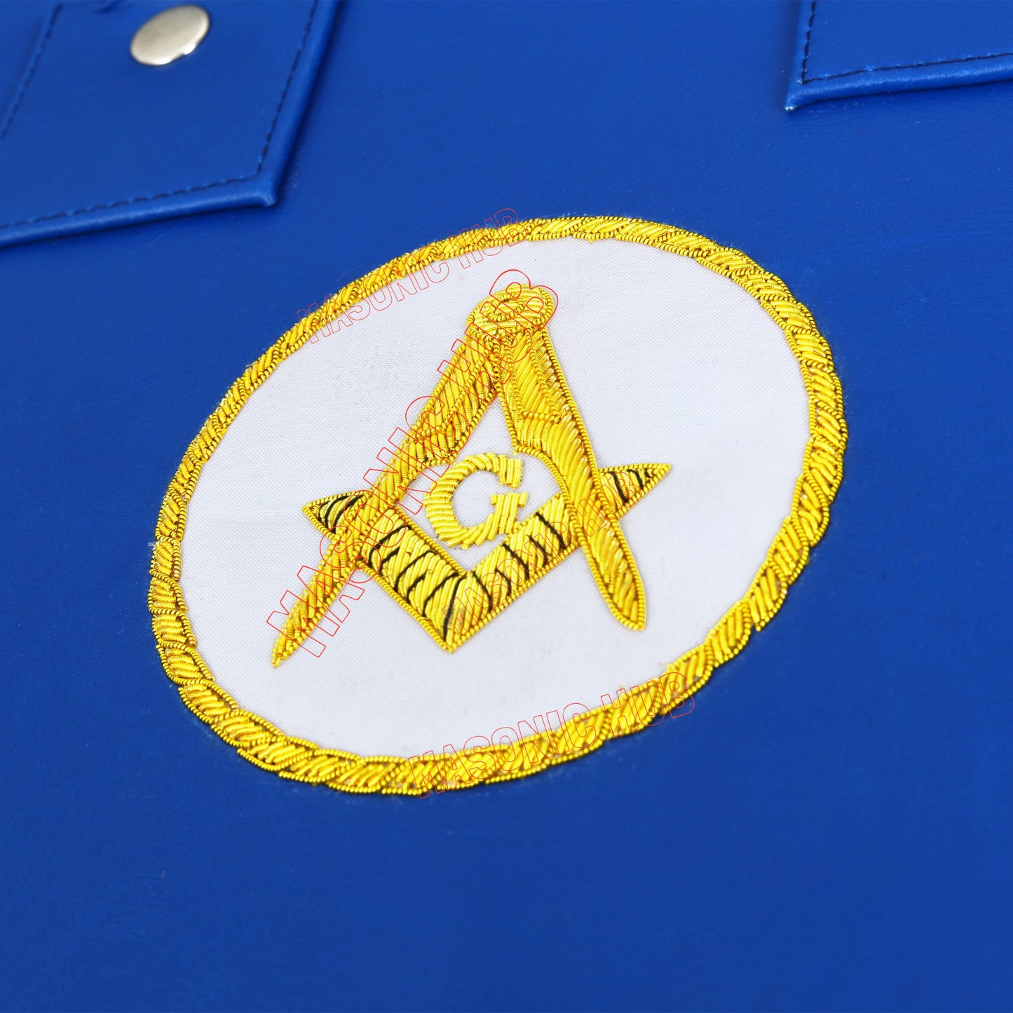 Masonic Square & Compass Chain Collar Case Soft Padded Lining + Hand Made Logo