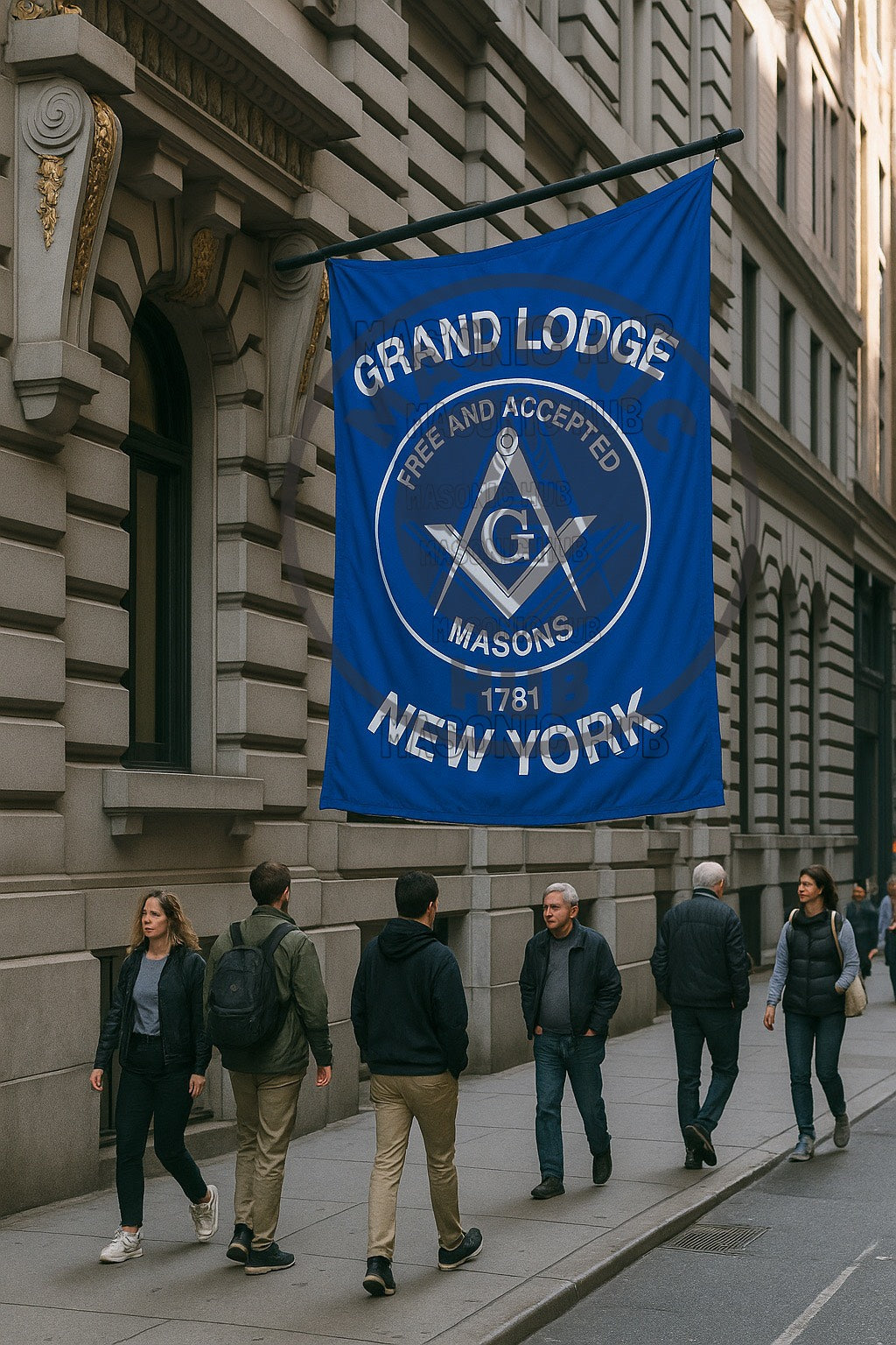 Custom GRAND LODGE Masonic Banner – Personalized Printing -Style Flag | Add Your Lodge Name, Number & Year